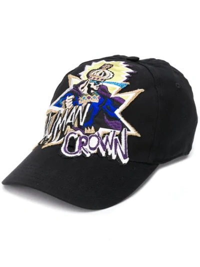 Shop Dolce & Gabbana Embroidered King Baseball Cap In Black