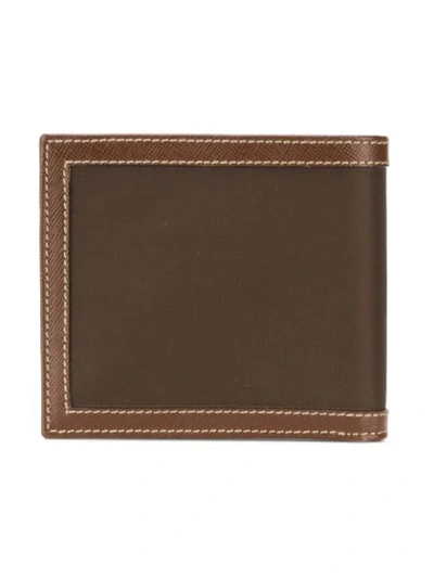 Shop Prada Logo Bifold Wallet In Brown