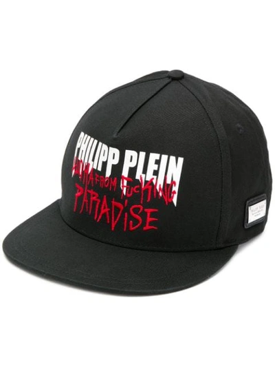 Shop Philipp Plein Aloha Plein Baseball Cap In Black
