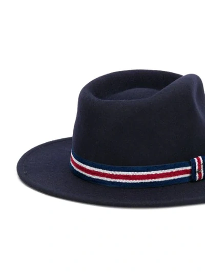 Shop Jacob Cohen Tricolour Trip Fedora - Blue