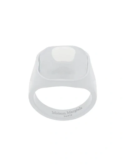 Shop Maison Margiela Embellished Ring In White