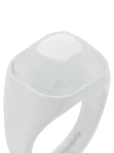 Shop Maison Margiela Embellished Ring In White