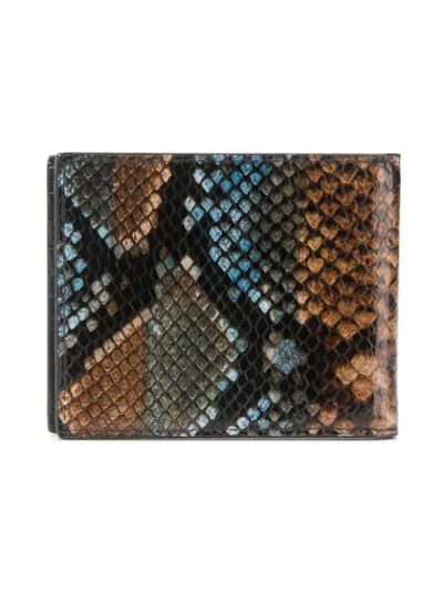 Shop Etro Snakeskin Effect Wallet In Brown