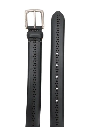 Shop Etro Perforated Buckle Belt - Black