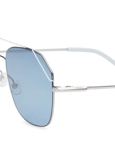 Shop Fendi Fiend Caravan Sunglasses In Silver