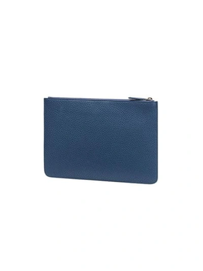 Shop Fendi Ff Stamp Patch Pouch In Blue