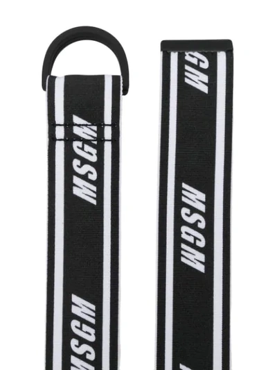 Shop Msgm Logo Belt In Black