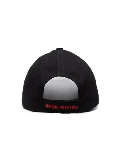 Shop Heron Preston Black And Red Embroidered Logo Cap