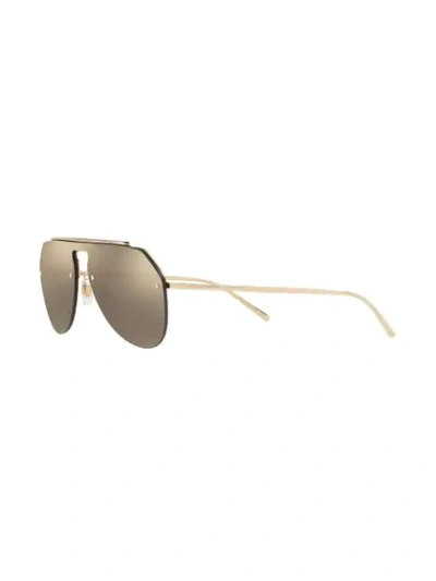 Shop Dolce & Gabbana Mirrored Aviator Sunglasses In Gold