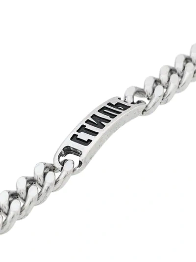 Shop Heron Preston Logo Chain-link Bracelet In Metallic