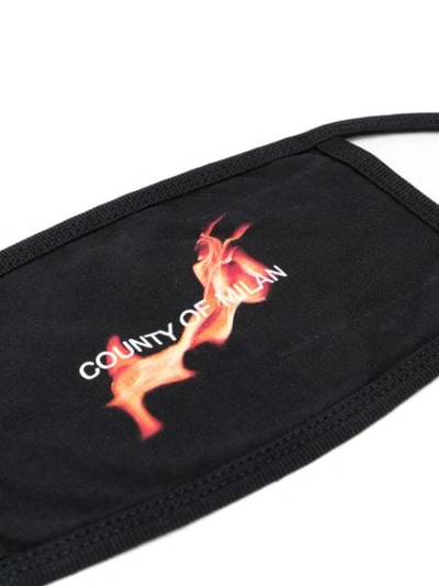 Shop Marcelo Burlon County Of Milan Flame Face Mask In 1088 Black