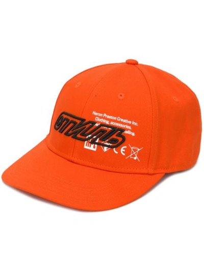 Shop Heron Preston Embroidered Logo Baseball Cap In Orange