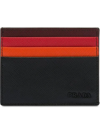 Shop Prada Logo Cardholder In Black