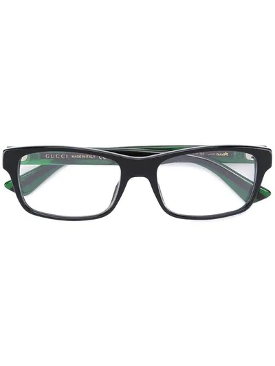 Shop Gucci Square Glasses In Black