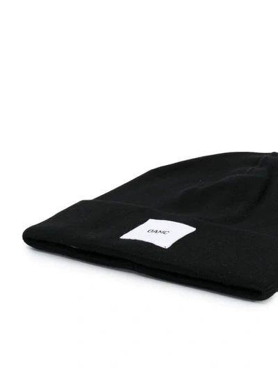 Oamc Black Fine-knit Wool Beanie In Black
