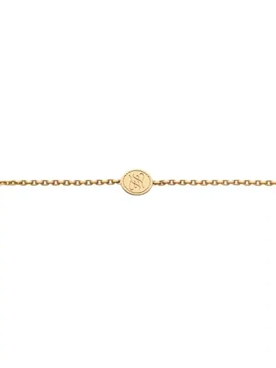 Shop Fendi Ff Engraved Logo Charm Bracelet In F152d-burattato Gold