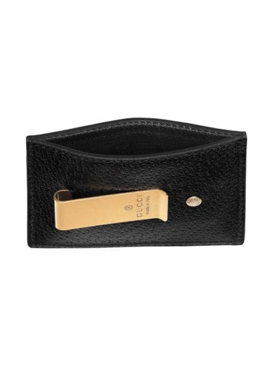Shop Gucci Leather Money Clip With Web In Black