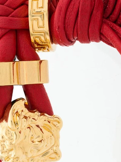 Shop Versace Woven Medusa Bracelet In D61oh Rosso/oro Caldo