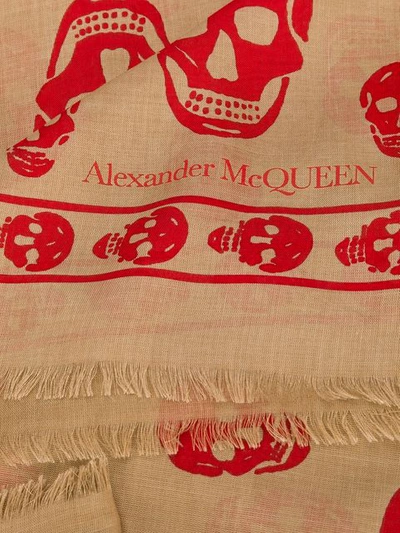 Shop Alexander Mcqueen Skull Print Foulard In Neutrals