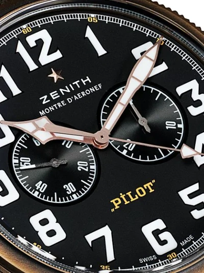 Shop Zenith Pilot Type 20 Chronograph Extra Special 45mm In C800 Black B Green Oily