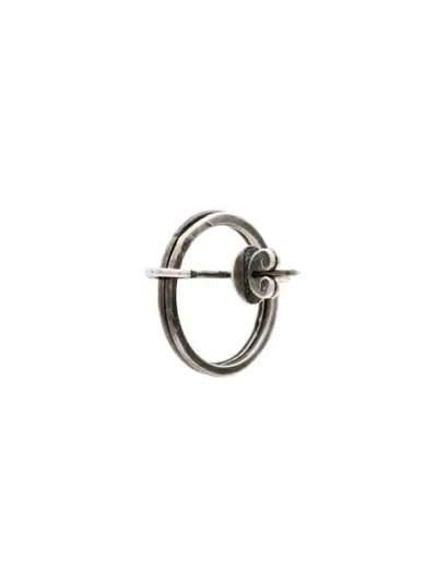 Shop Ann Demeulemeester Double Circle Earring In Grey