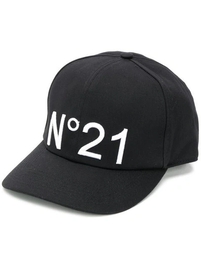 Shop N°21 Logo Embroidered Cap In Black