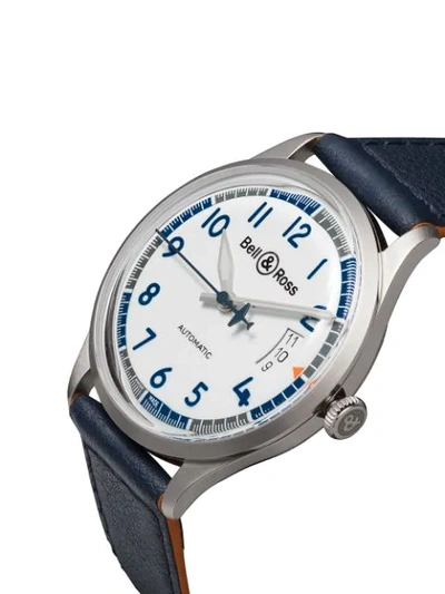 Shop Bell & Ross Br V1-92 Racing Bird 38.5mm In Blue And White