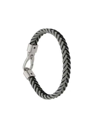 Shop Tod's Woven Bracelet In Grey