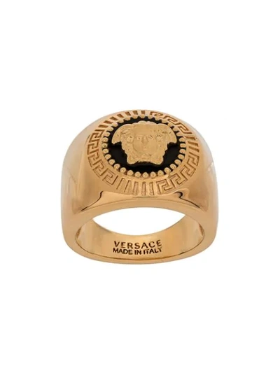 Versace Medusa Head Gold-plated Resin Ring In D41oh Gldbl | ModeSens
