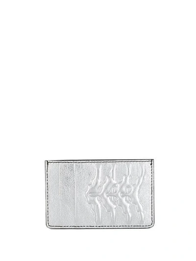 Shop Alexander Mcqueen Ribcage Cardholder In Silver