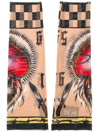 Shop Dsquared2 Heart Tattoo Motif Sleeves In Multicolour