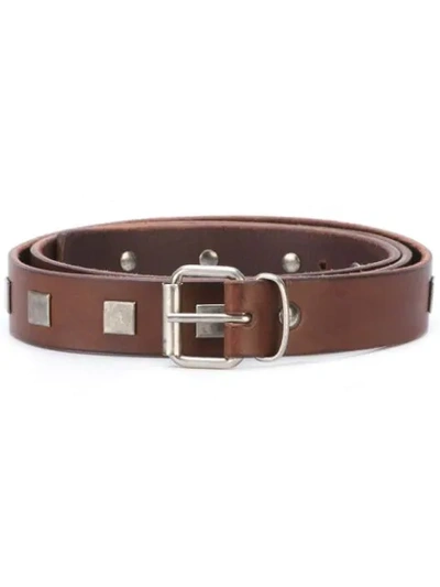 Shop Massimo Alba Studded Belt - Brown