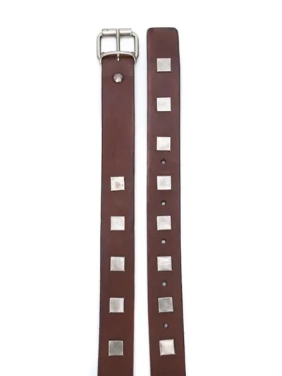 Shop Massimo Alba Studded Belt - Brown