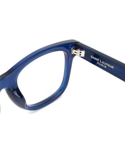 Shop Saint Laurent Eyewear Square Frame Optical Glasses - Blue