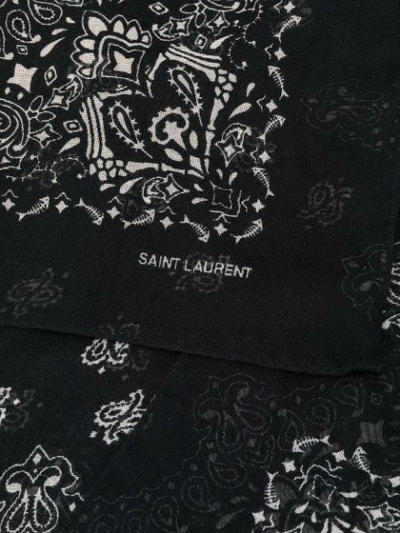 Shop Saint Laurent Bandana Print Scarf In Black