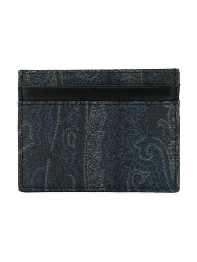 Shop Etro Paisley Card Holder In Blue