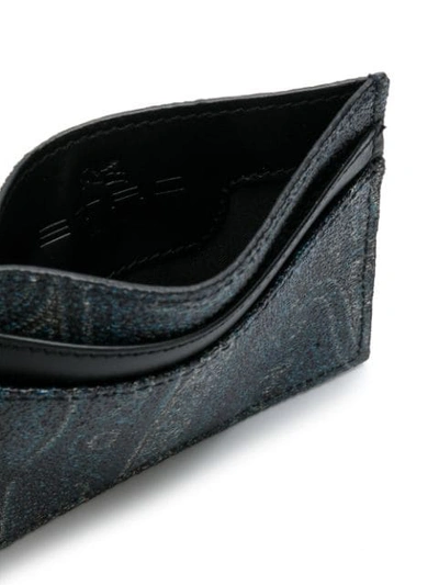 Shop Etro Paisley Card Holder In Blue