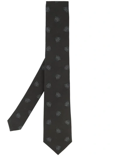 Shop Gieves & Hawkes Crown Print Tie In Black