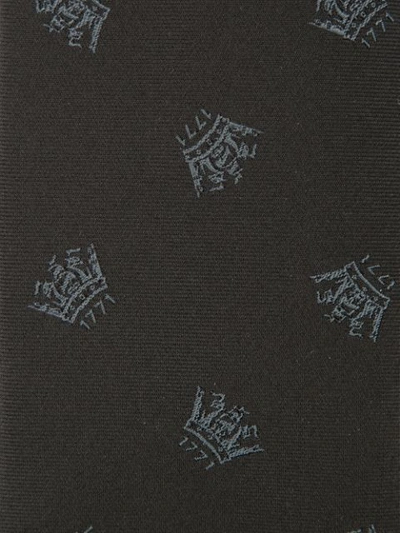 Shop Gieves & Hawkes Crown Print Tie In Black