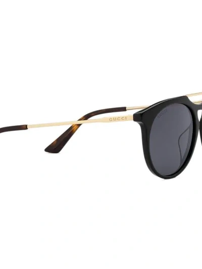 Shop Gucci Round-frame Acetate Sunglasses In Black