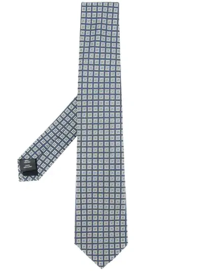 Shop Gieves & Hawkes Classic Embroidered Tie In Blue
