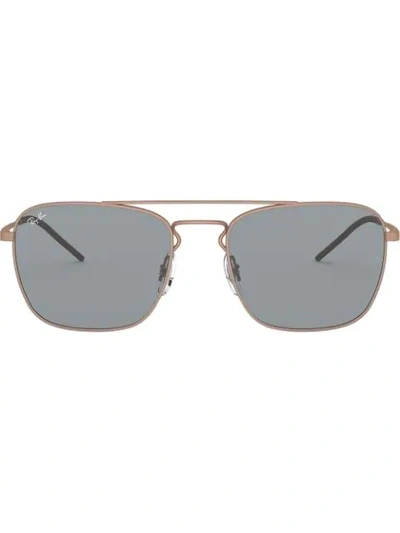 Ray Ban Ray-ban Unisex Brow Bar Square Sunglasses, 55mm In Gold