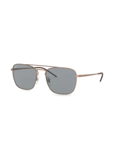 Ray Ban Ray-ban Unisex Brow Bar Square Sunglasses, 55mm In Gold