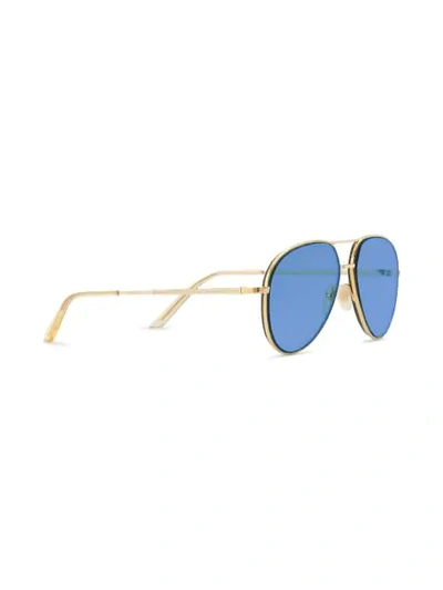 Shop Gucci Aviator Frame Sunglasses In Blue