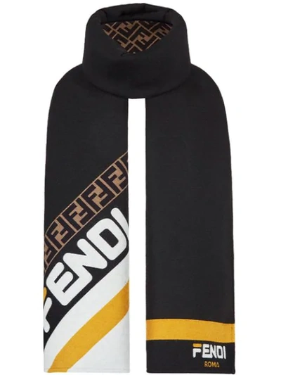 Shop Fendi Mania Logo Scarf - Black