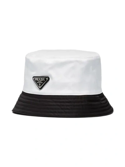 Shop Prada Two-tone Bucket Hat In White