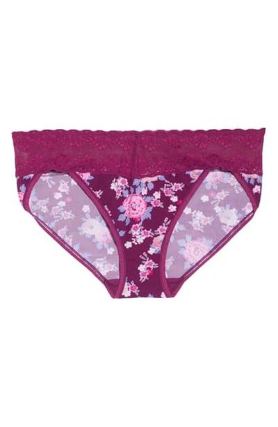 Shop Natori Bliss Perfection Bikini In Mulberry Purple Floral Print