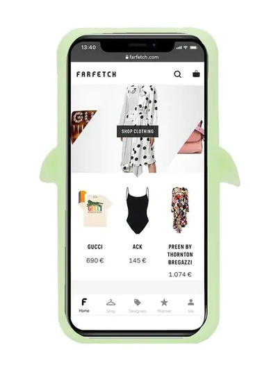 Shop Versace Medusa Iphone X Case In Green