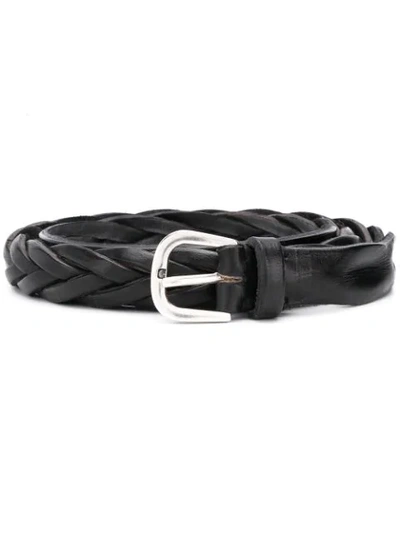 Shop Leqarant Braided Leather Belt In Black