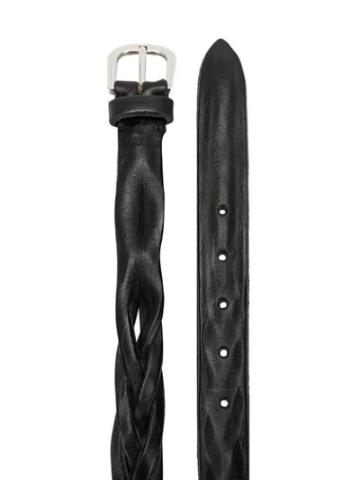 Shop Leqarant Braided Leather Belt In Black